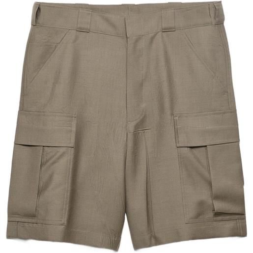 Prada bermuda in mohair e lana - verde