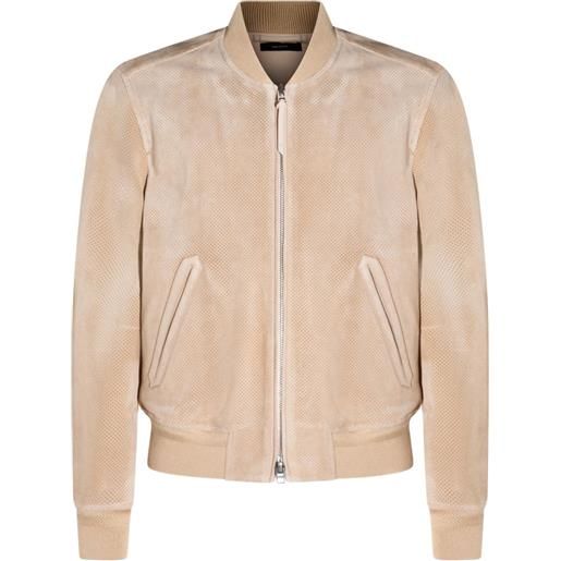 TOM FORD bomber con zip - toni neutri