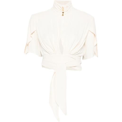 Elisabetta Franchi blusa a maniche corte - toni neutri