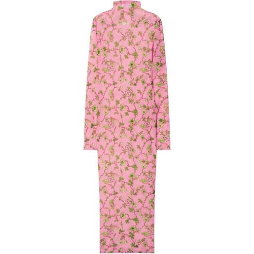 Off-White abito lungo ramage - rosa