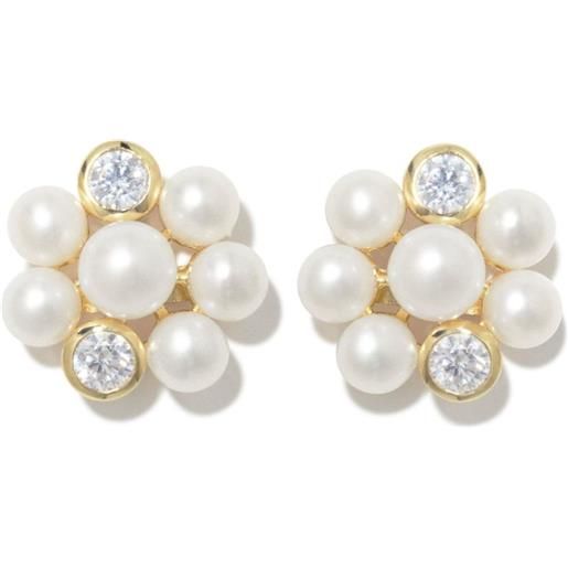 Completedworks orecchini lightdrops placcati oro giallo 18kt con zirconi e perle