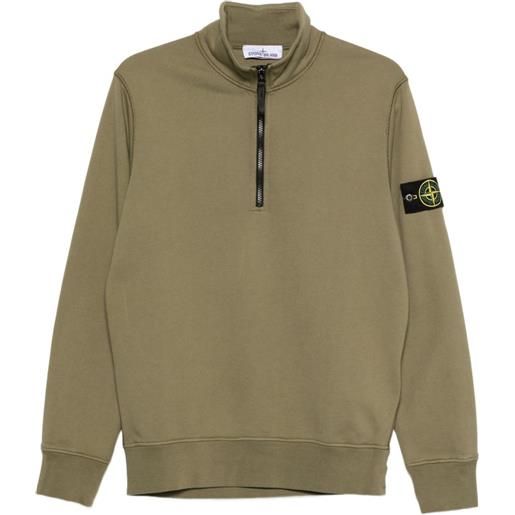 Stone Island felpa con mezza zip - verde
