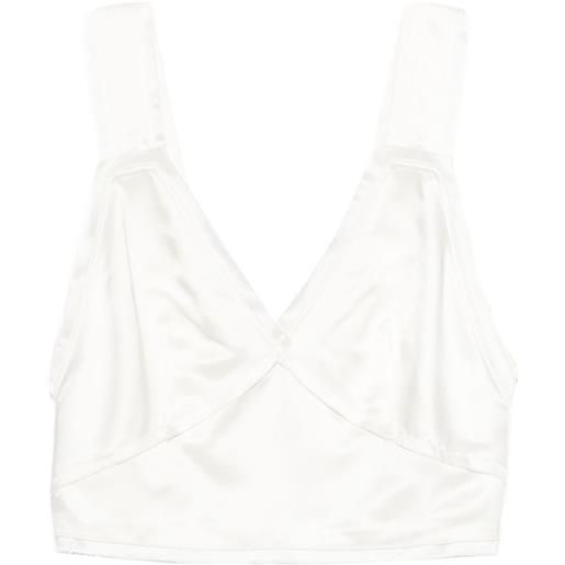 TOTEME canotta crop in raso - bianco