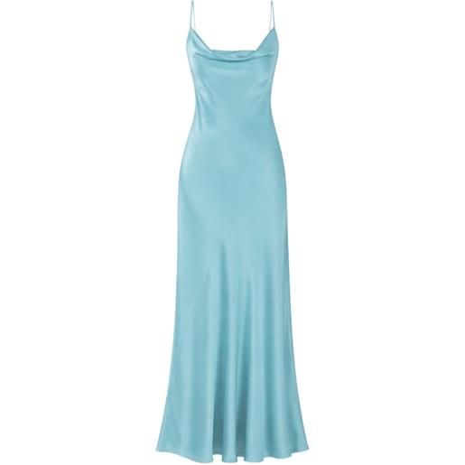 PINKO abito midi con scollo drappeggiato - blu