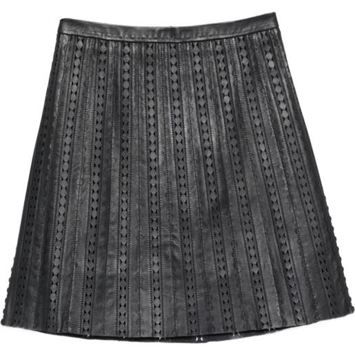 Yves Salomon gonna midi in pelle - nero