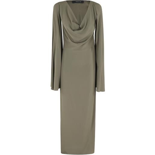 Federica Tosi abito midi con maniche a campana - verde