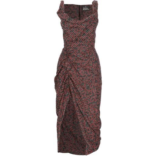 Vivienne Westwood abito midi con stampa - rosso