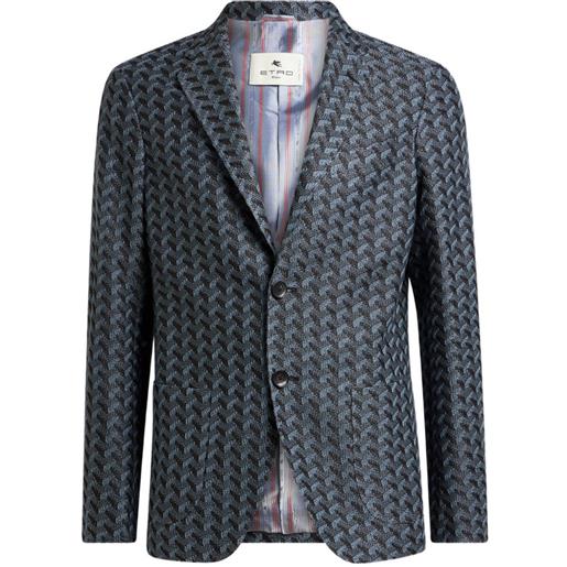 ETRO giacca con motivo geometrico - blu