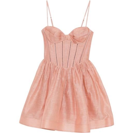 ZIMMERMANN abito corto con scollo a cuore - rosa