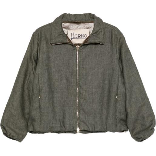 Herno bomber con zip - verde