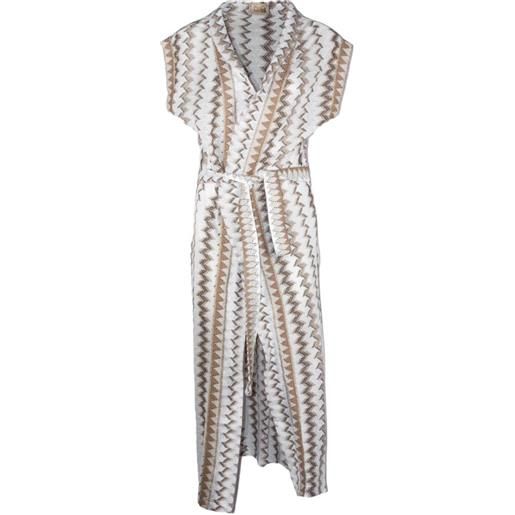 PHO FIRENZE abito con motivo a zigzag - bianco