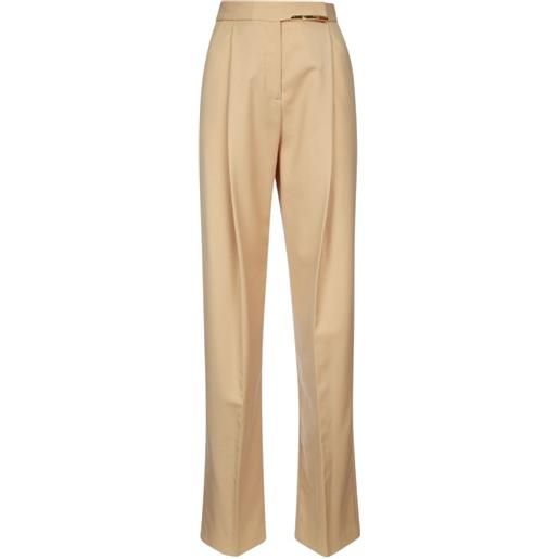 Elisabetta Franchi pantaloni con placca logo - toni neutri