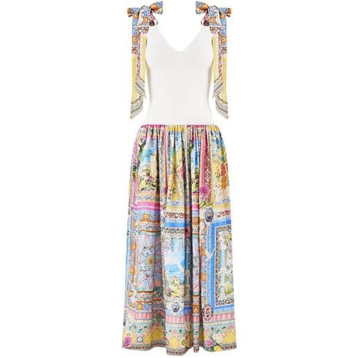 Camilla abito midi bodice splice - bianco