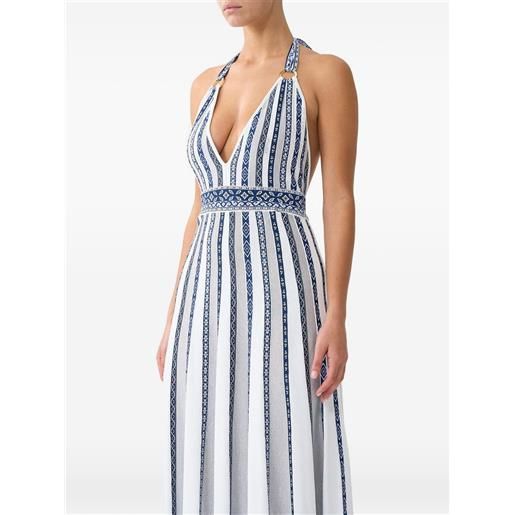 Camilla abito lungo con scollo all'americana - bianco