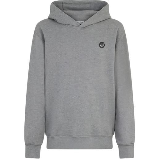 Philipp Plein felpa con applicazione logo - grigio