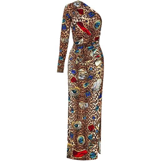 Camilla abito lungo monospalla con cut-out - toni neutri