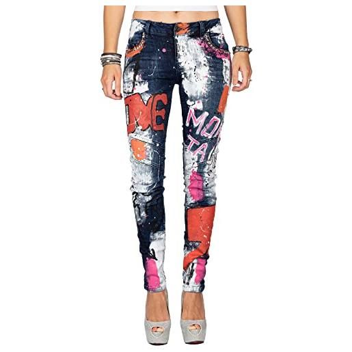 Cipo & Baxx da donna jeans wd399-bans blu w26/l34