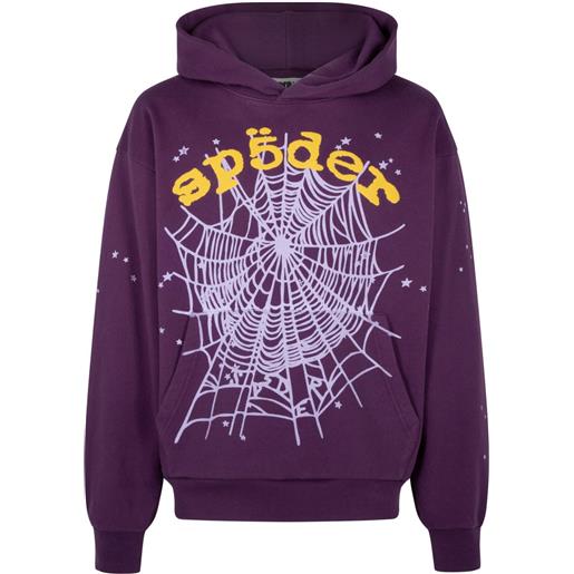 SP5DER felpa con cappuccio star og web v2 - viola