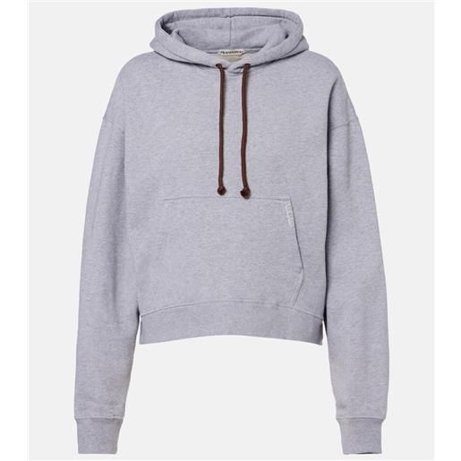 JW Anderson felpa cropped in cotone con cappuccio