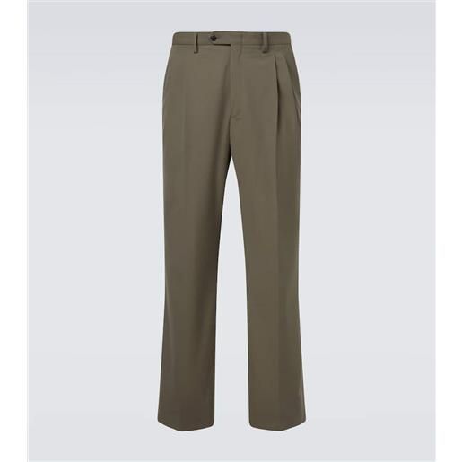 Prada pantaloni regular in lana e cotone