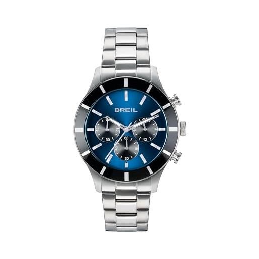 Breil, Collezione Overhand, Orologio Uomo con Bracciale in Acciaio, Resistente All'Acqua, Movimento al Quarzo, Cassa 39 mm, Chiusura con Pulsanti