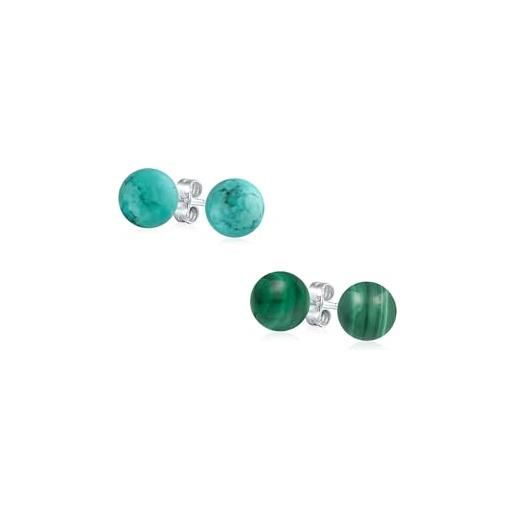 Purmy 925 sterline d'argento donne Orecchini Cinque Forma rotonda