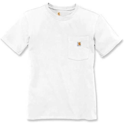 CARHARTT iconic t-shirt con taschino wk87 bianca