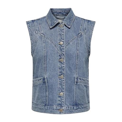 ONLY onlkennedy - gilet in jeans da donna, media blu denim, s