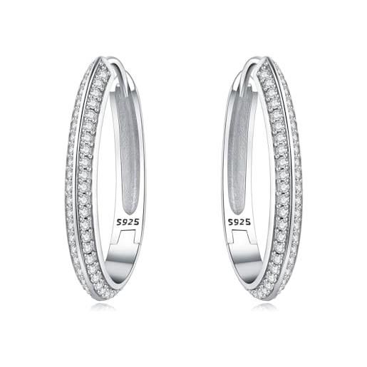 Orecchini A Cerchio In Argento Sterling 925 Placcati Oro 18k - Grandi Da 50mm, Lucidi, Ipoallergenici, In Confezione Regalo