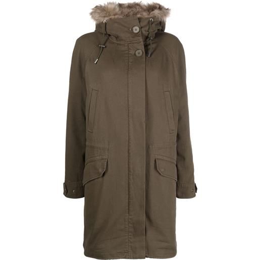 Yves Salomon parka con cappuccio - verde