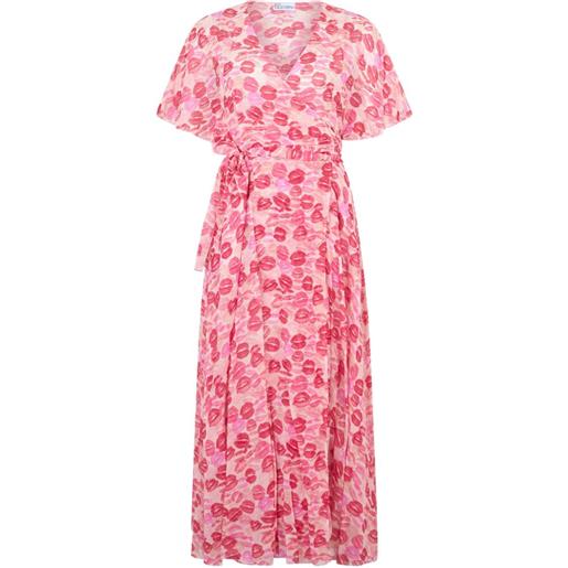 RED Valentino abito midi a fiori - rosa