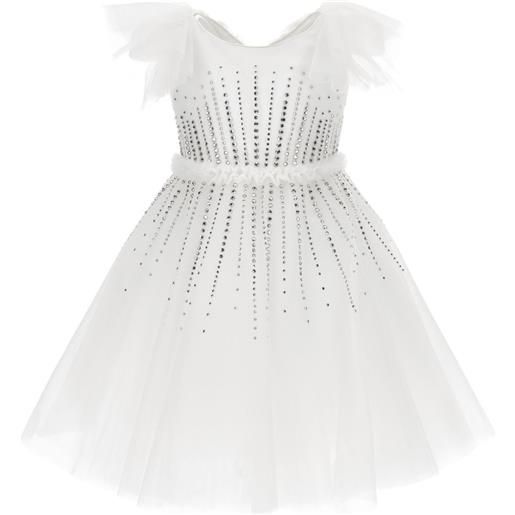 Monnalisa abito in tulle con ruches - bianco