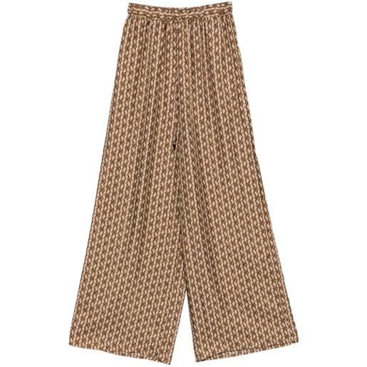 Max Mara pantaloni mxmclarino a gamba ampia - marrone