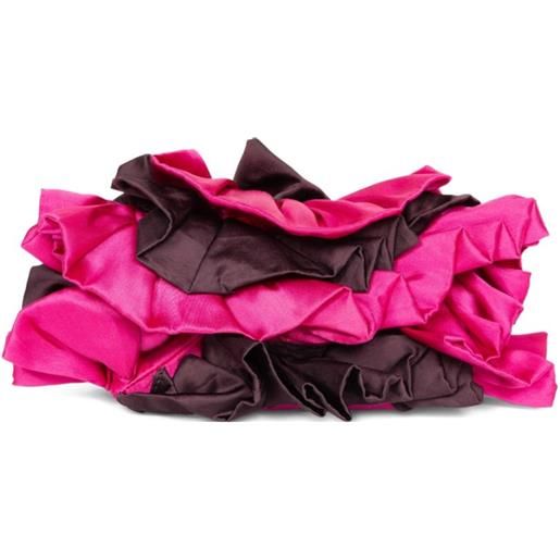 DRIES VAN NOTEN clutch piccola con ruches - rosa