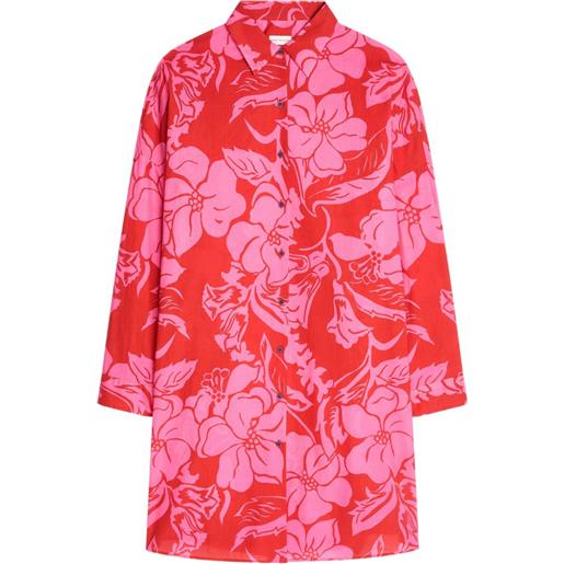 DRIES VAN NOTEN chemisier midi a fiori - rosso
