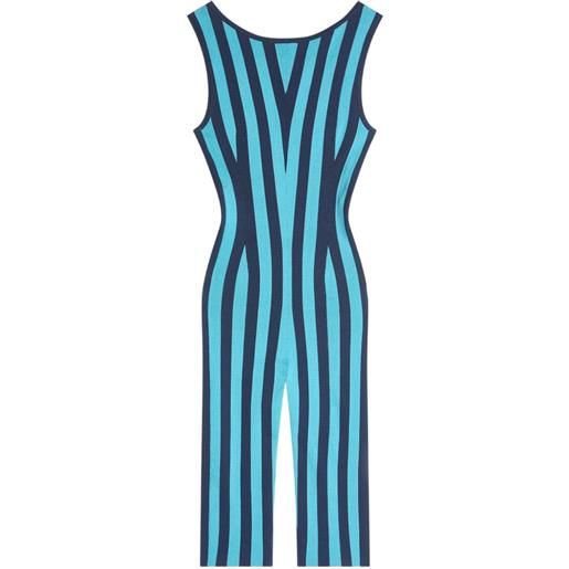 DRIES VAN NOTEN tuta intera a righe - blu