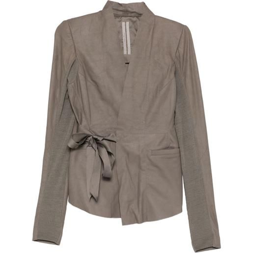 Rick Owens giacca con cintura - grigio