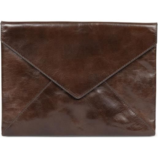 DRIES VAN NOTEN clutch in pelle - marrone