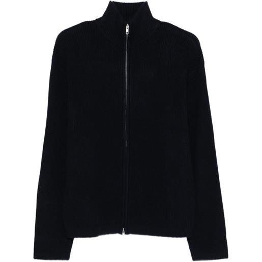 Soft Goat cardigan con zip - blu