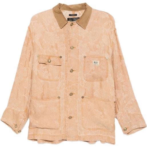 R13 giacca oversize a coste - marrone