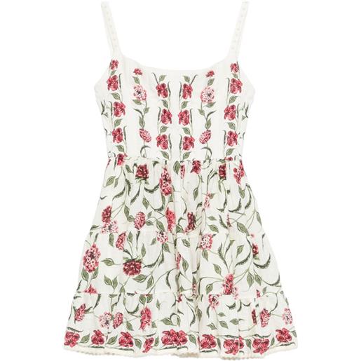 Agua By Agua Bendita abito granadilla quebrada con ricamo a fiori - bianco