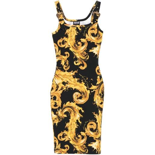 Versace Jeans Couture abito midi con stampa barocco - nero