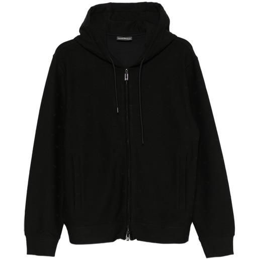 Emporio Armani felpa con cappuccio e zip - nero