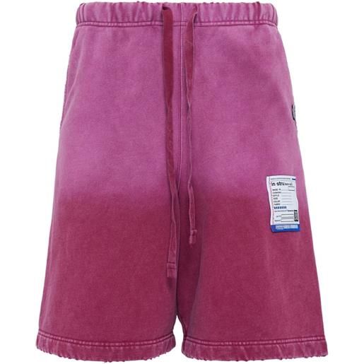 Maison MIHARA YASUHIRO shorts con effetto vissuto - rosso