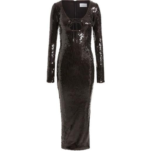 16Arlington abito midi solaria con paillettes - marrone
