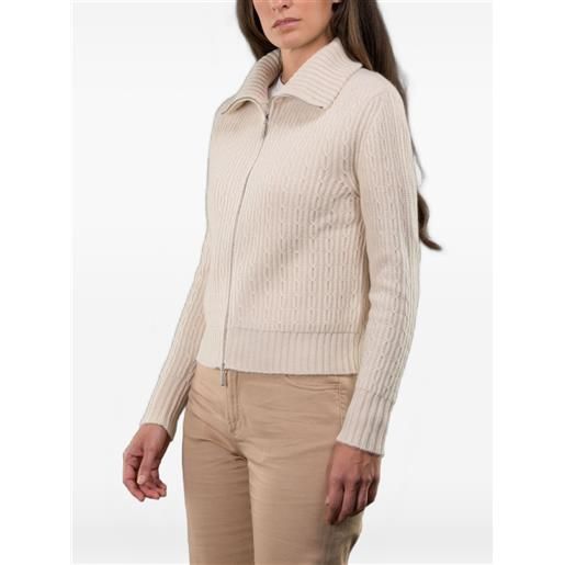 Moorer cardigan malea-bc con zip - toni neutri