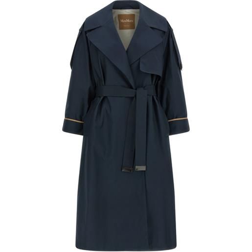 Max Mara trench mtc. Utrench svasato con cintura - blu