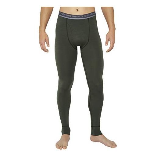Thermowave merino arctic men long john pants 265gsm - pantaloni caldi - verde foresta, verde foresta, m