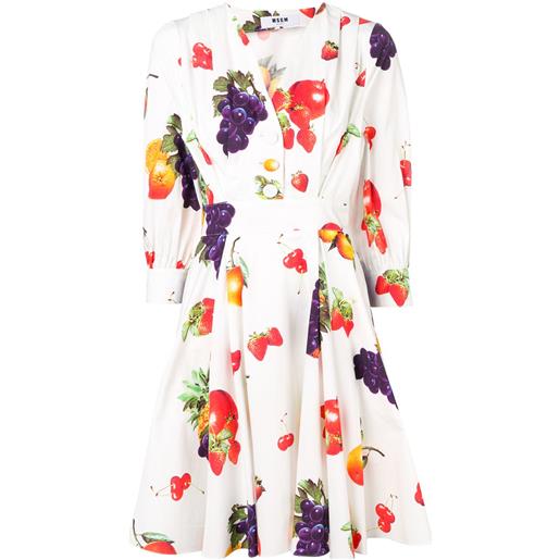MSGM abito con stampa - bianco
