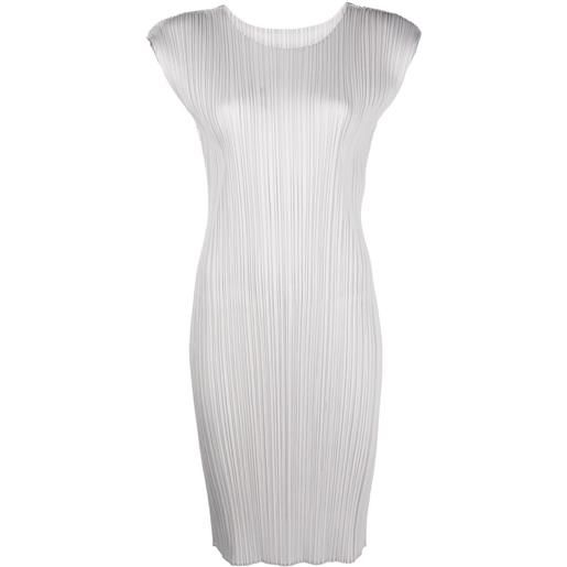 Pleats Please Issey Miyake abito corto plissettato - grigio